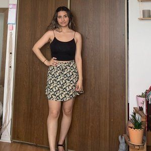 Princess Polly Motel Floral Green Mini Skirt